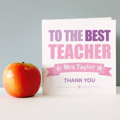Personalised Best Teacher Thank You Card