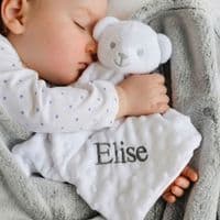 Personalised Blue Baby Gown And Teddy Comforter Set