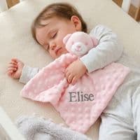 Personalised Blue Baby Gown And Teddy Comforter Set