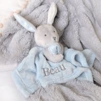 Personalised Blue Bunny Rabbit Baby Comforter