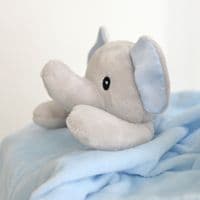 Personalised Blue Elephant Comforter With Soft Ears