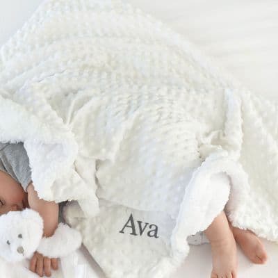Personalised Bobble Sherpa Baby Blanket