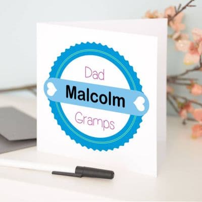 Personalised Card In Blue