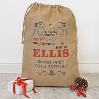 Personalised Christmas Hessian Sack