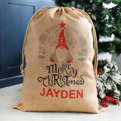 Personalised Christmas Santa Hessian Sack