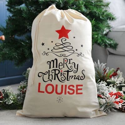 Personalised Christmas Star Sack