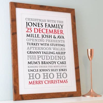 Personalised Christmas Typographic Art
