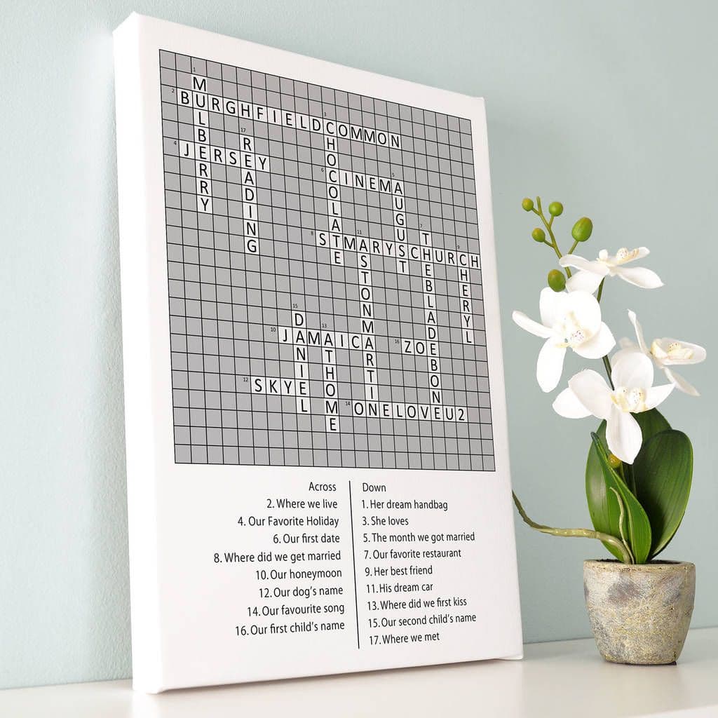 Personalised Crossword Puzzle Artwork