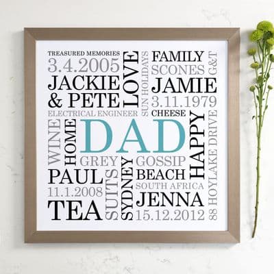 Personalised Dad Word Art