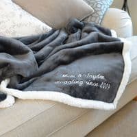 Personalised Dark Grey And White Super Soft Blanket