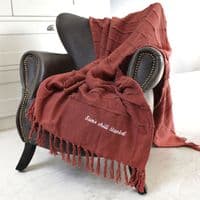 Personalised Desert Red Tassel Blanket