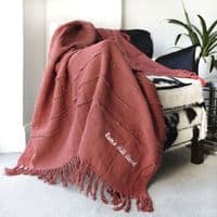 Personalised Desert Red Tassel Blanket