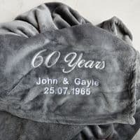 Personalised Diamond Anniversary 60 Years Married Blanket