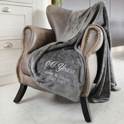 Personalised Diamond Anniversary 60 Years Married Blanket