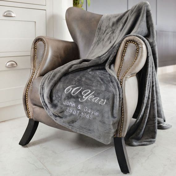 Personalised Diamond Anniversary 60 Years Married Blanket