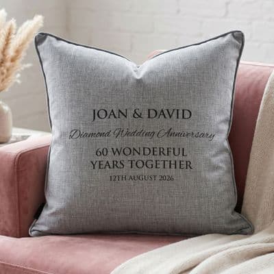 Personalised Diamond Wedding Anniversary Cushion