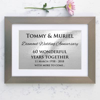 Personalised Diamond Wedding Anniversary Framed Print