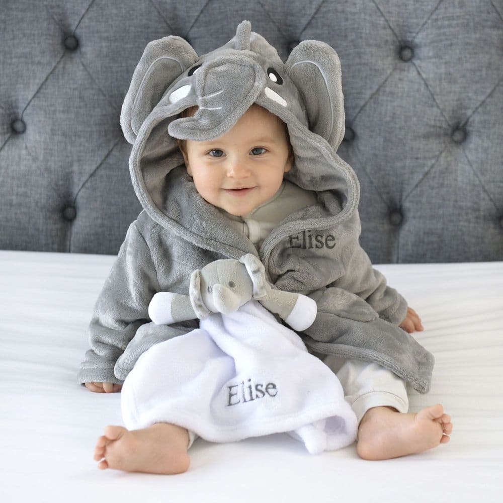 Personalised Elephant Gown And Elephant Comforter Set