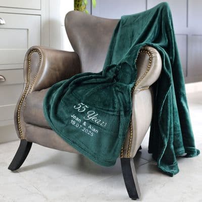 Personalised Emerald Anniversary 55 Years Married Blanket