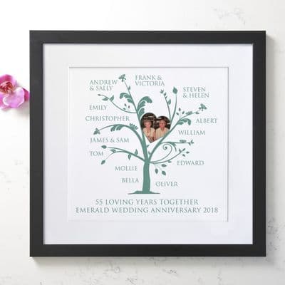Personalised Emerald Anniversary Photo Family Tree