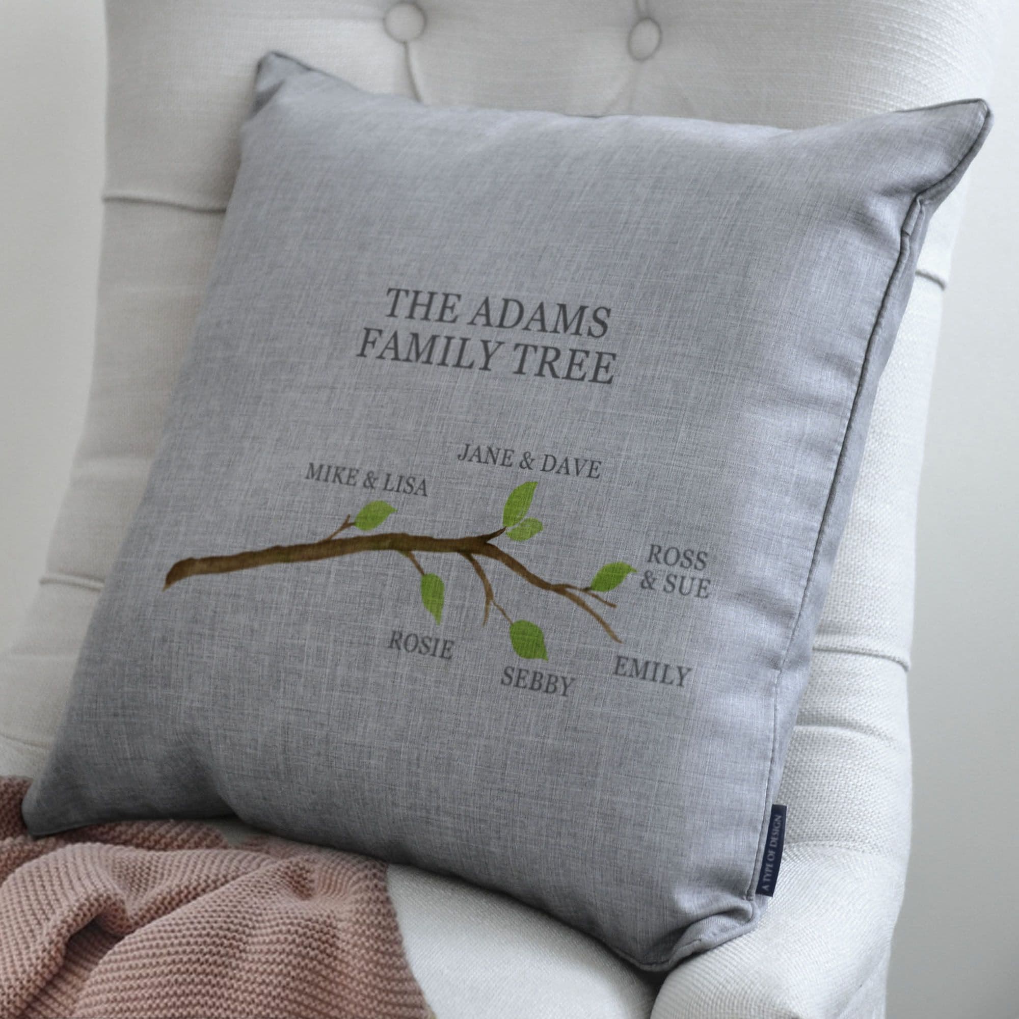 Personalised Family Tree Branch Cushion