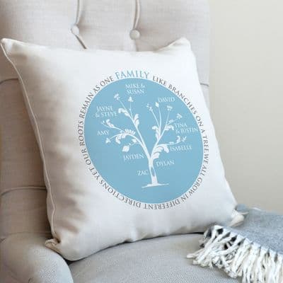 Personalised Family Tree Circle Cushion