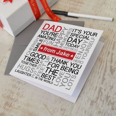 Personalised Father's Day Card For Dad