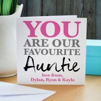 Personalised 'Favourite Auntie' Birthday Card