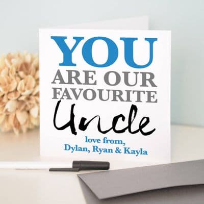 Personalised 'Favourite Uncle' Birthday Card