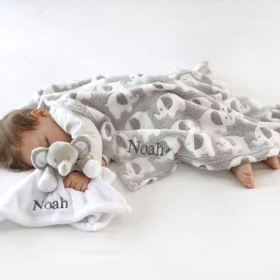 Personalised Fluffy Ellie Blanket And Ellie Comforter