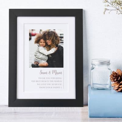 Personalised Framed Photo And Text Memories Print