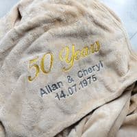 Personalised Golden Anniversary 50 Years Married Blanket
