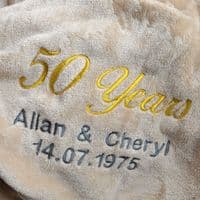 Personalised Golden Anniversary 50 Years Married Blanket