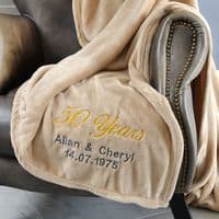 Personalised Golden Anniversary 50 Years Married Blanket