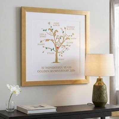 Personalised Golden Anniversary Family Tree Print