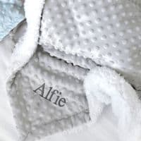 Personalised Grey Bobble Sherpa Baby Blanket