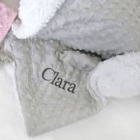 Personalised Grey Bobble Sherpa Baby Blanket