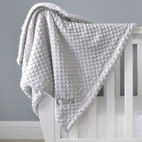 Personalised Grey Bobble Sherpa Baby Blanket