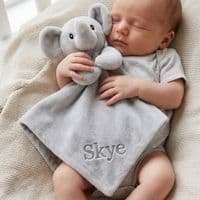 Personalised Grey Elephant Comforter With Soft Ears