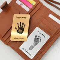 Personalised Hand Or Foot Print Wallet Metal Cards