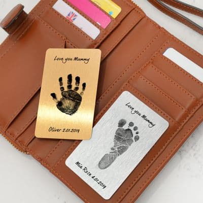 Personalised Hand Or Foot Print Wallet Metal Cards