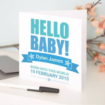 Personalised 'Hello Baby' New Baby Card
