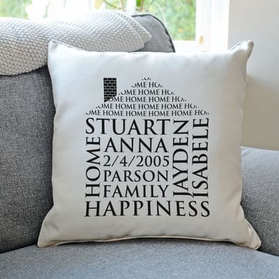Personalised Home Word Art Cushion
