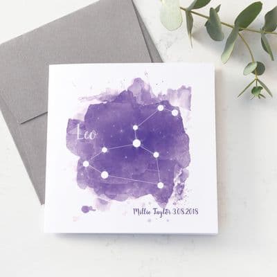 Personalised Leo Star Sign Card