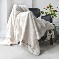 Personalised Luxury Large Super Soft Cream Blanket