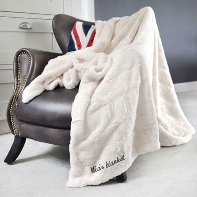 Personalised Luxury Large Super Soft Cream Blanket