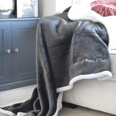 Personalised Maternity Mummy And Me Charcoal Blanket