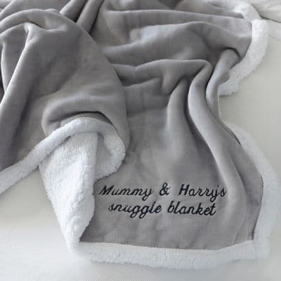 Personalised Maternity Mummy And Me Grey Blanket