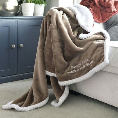 Personalised Maternity Mummy And Me Mocha Blanket