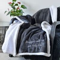 Personalised Me And My Pet Charcoal Blanket